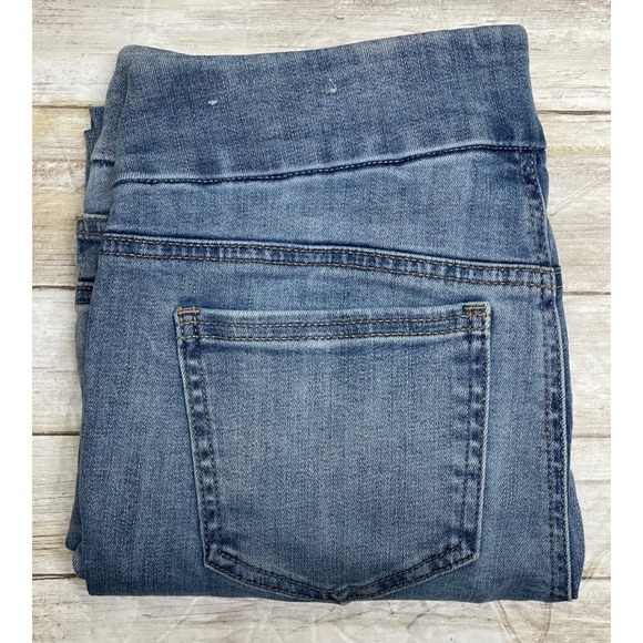 Chico's Denim - Chicos Pull On Jegging Ankle Jeans Womens Size 4 Light Wash Frayed Hem